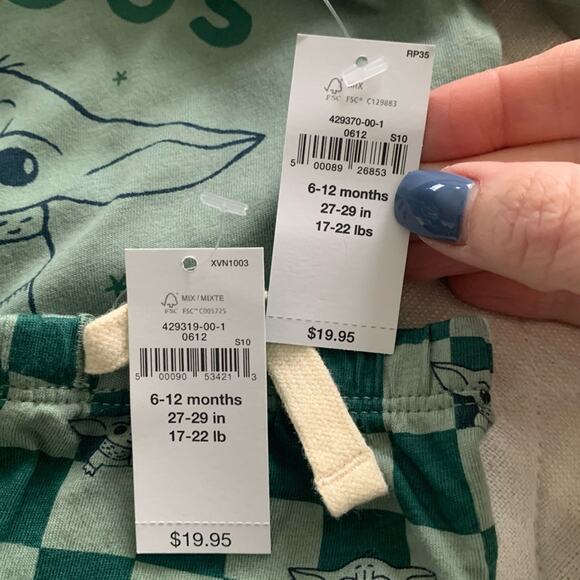 NWT Baby Gap Star Wars Baby Grogu Bodysuit and Pull on Pants in Gasoline Green - Picture 10 of 11